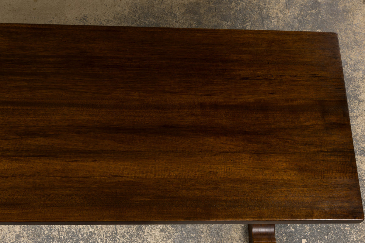 Country French Provincial Oak Trestle Farmhouse Dining Table
