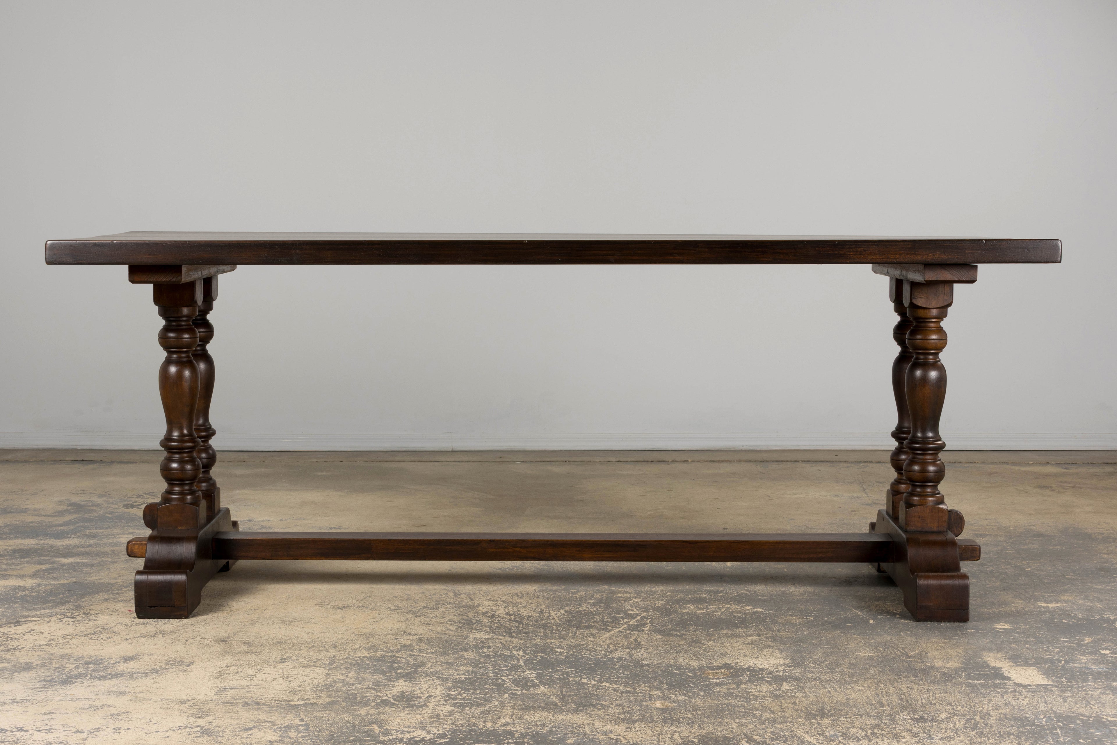 Country French Provincial Oak Trestle Farmhouse Dining Table