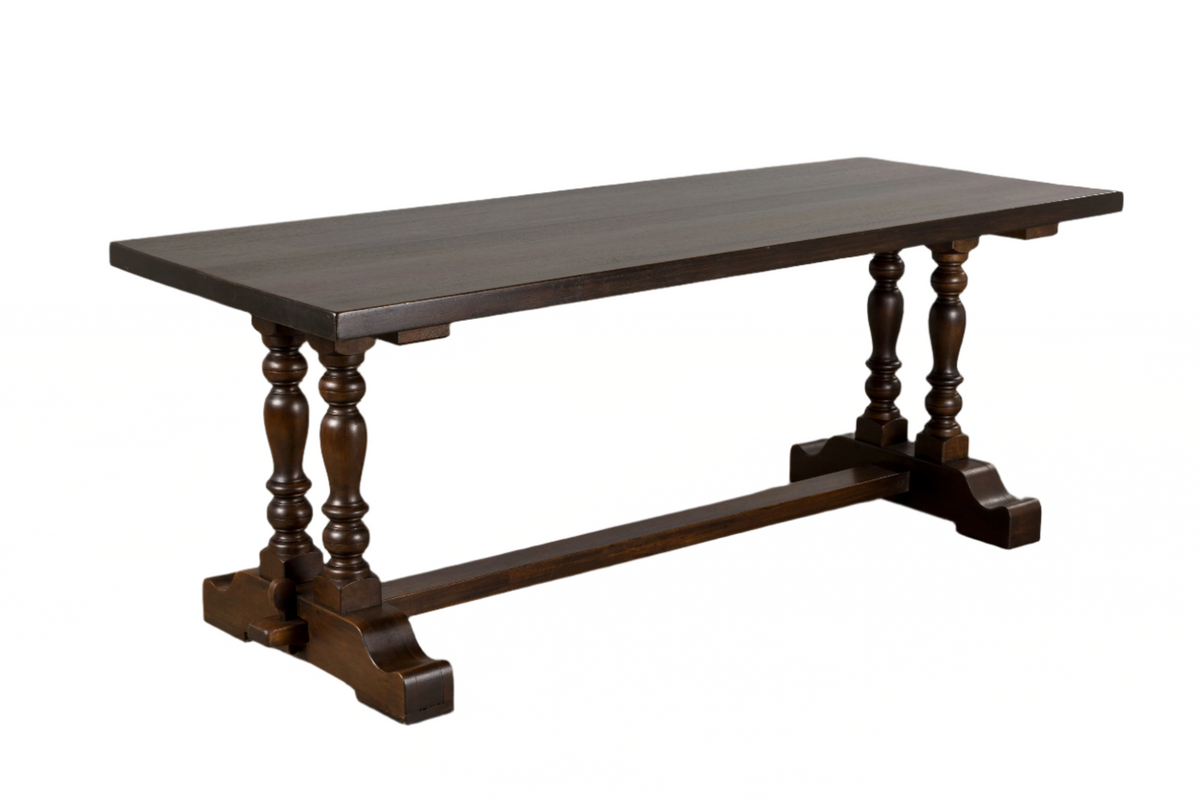 Country French Provincial Oak Trestle Farmhouse Dining Table