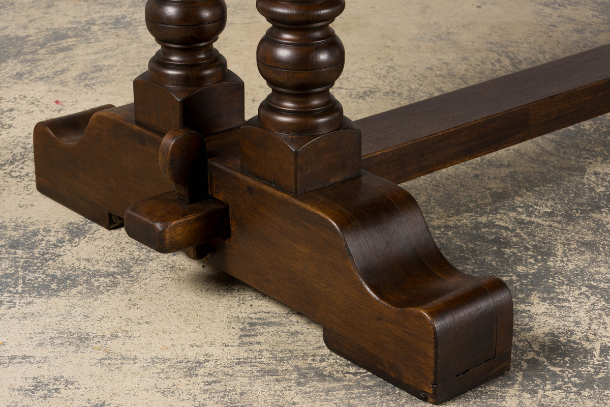 Country French Provincial Oak Trestle Farmhouse Dining Table