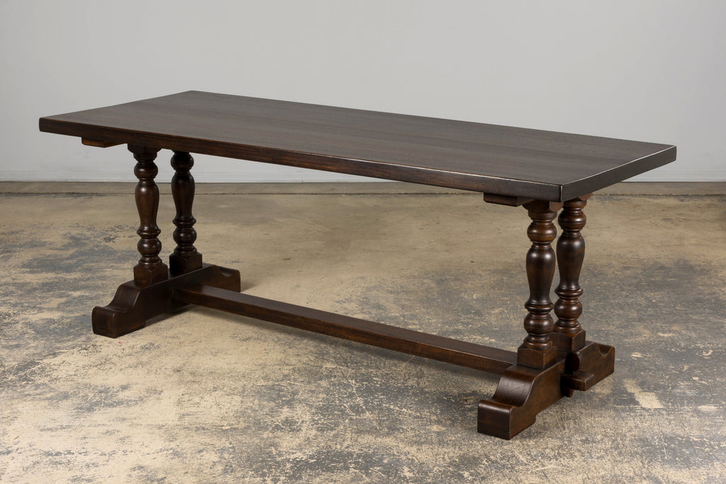 Country French Provincial Oak Trestle Farmhouse Dining Table