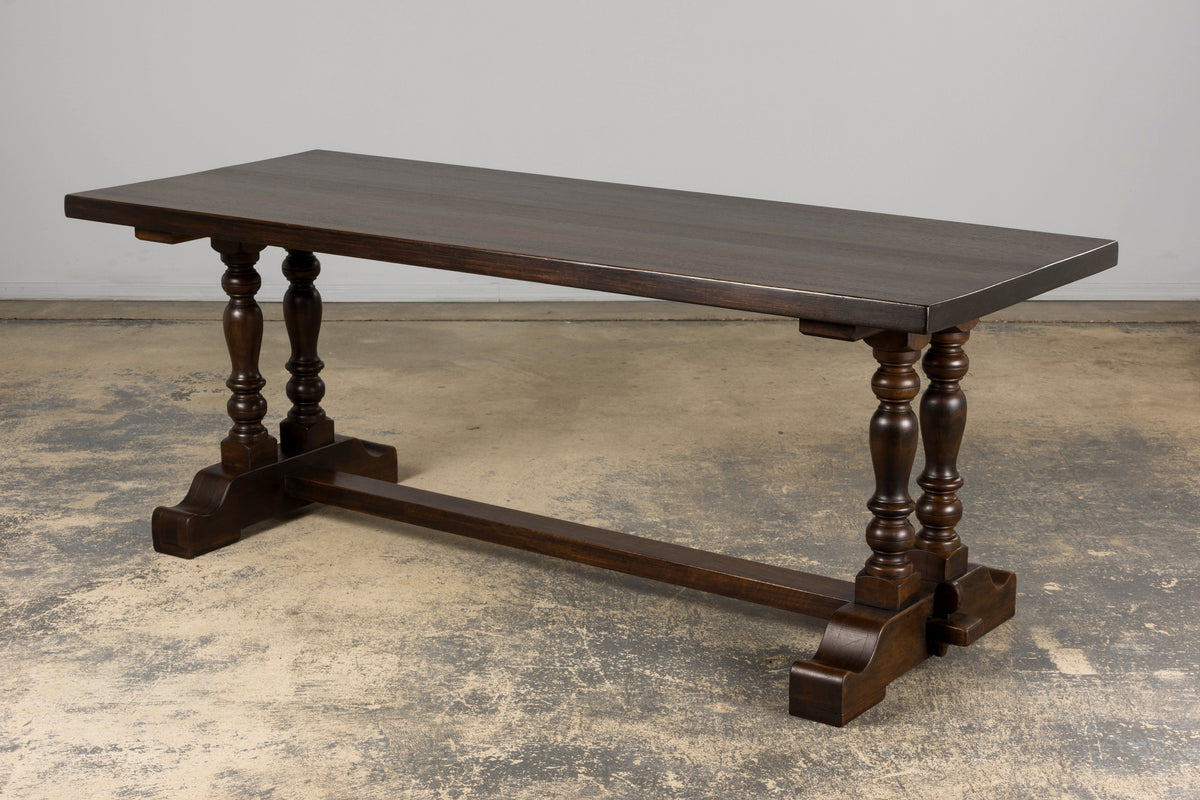 Country French Provincial Oak Trestle Farmhouse Dining Table