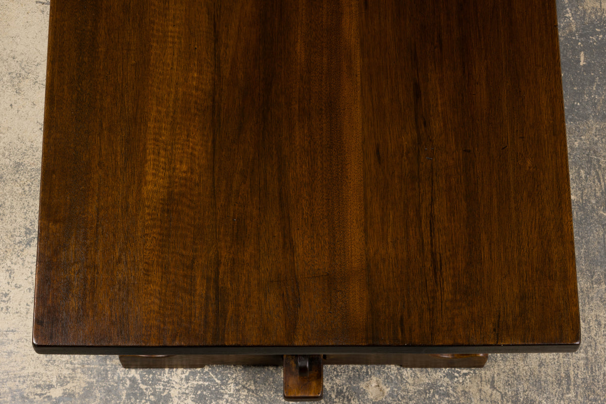 Country French Provincial Oak Trestle Farmhouse Dining Table