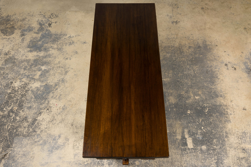 Country French Provincial Oak Trestle Farmhouse Dining Table