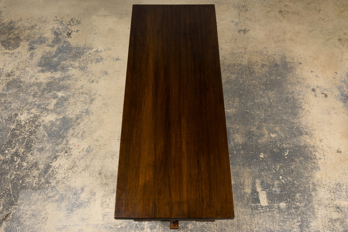 Country French Provincial Oak Trestle Farmhouse Dining Table