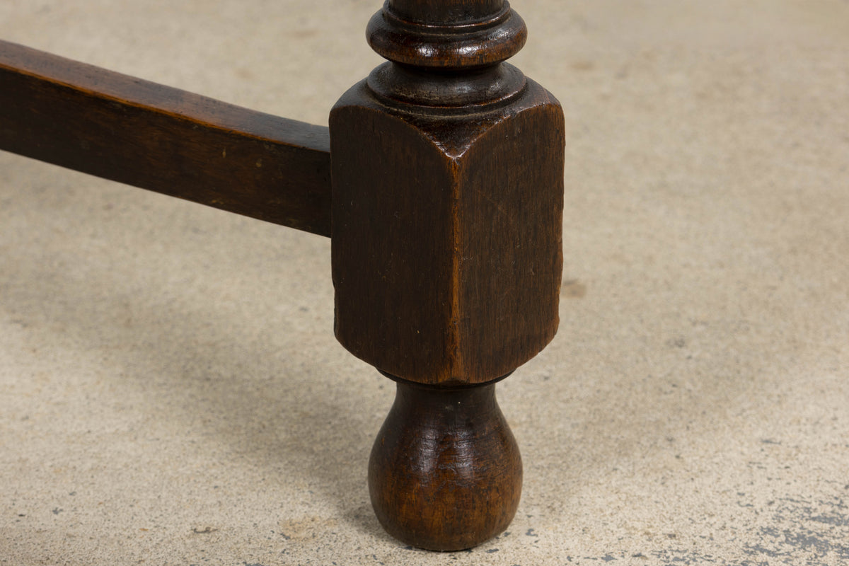 Antique French Provincial Oak Rush Seat Dining Chairs - Set of 6