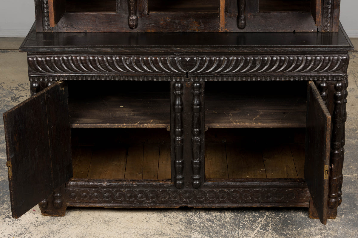 18th Century French Renaissance Carved Oak Cupboard Buffet