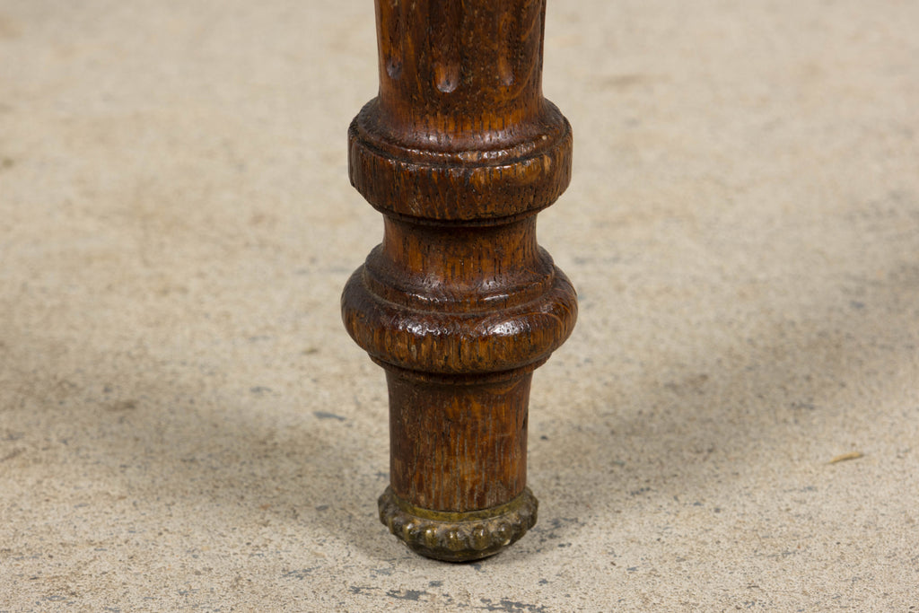 Antique French Napoleon III Style Oak Dining Chairs - Set of 12