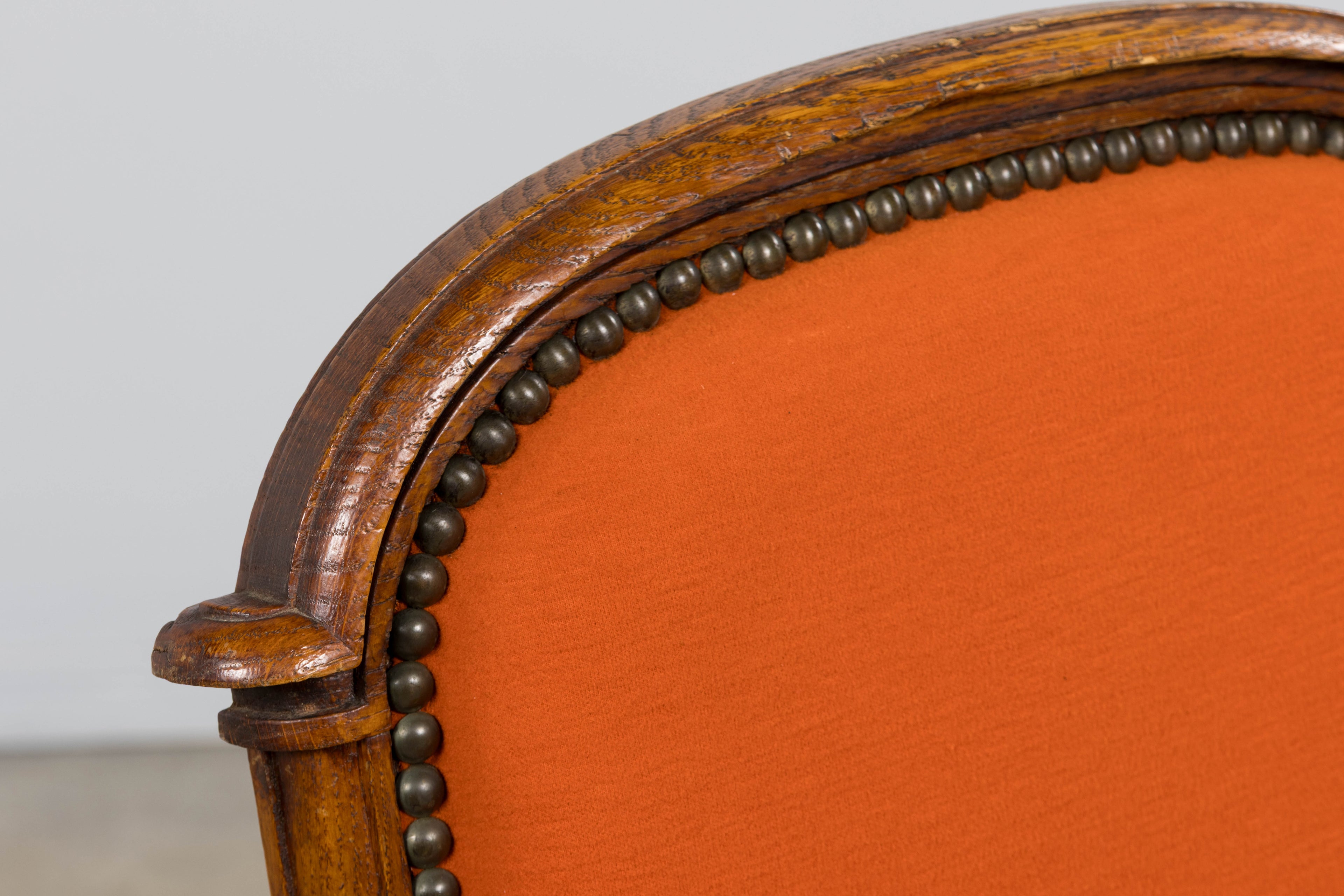 Antique French Napoleon III Style Oak Dining Chairs - Set of 12