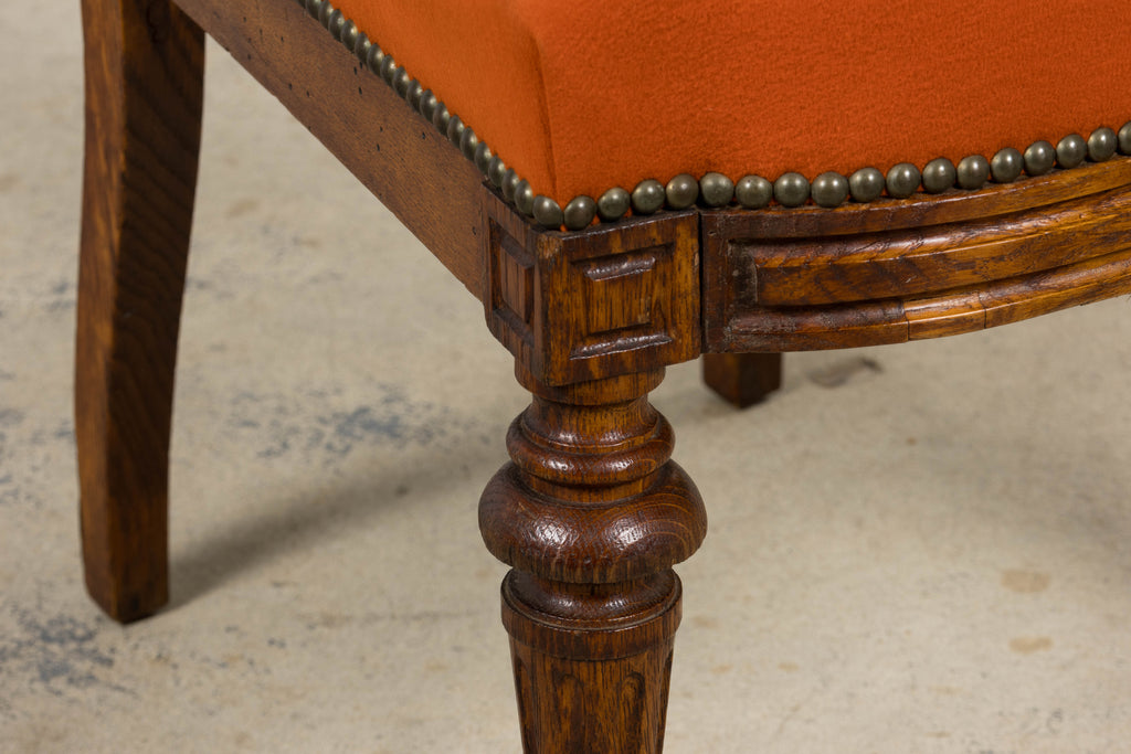 Antique French Napoleon III Style Oak Dining Chairs - Set of 12