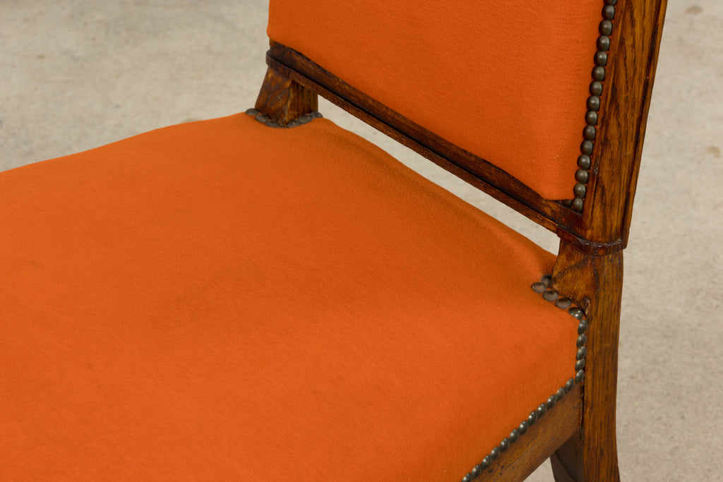 Antique French Napoleon III Style Oak Dining Chairs - Set of 12