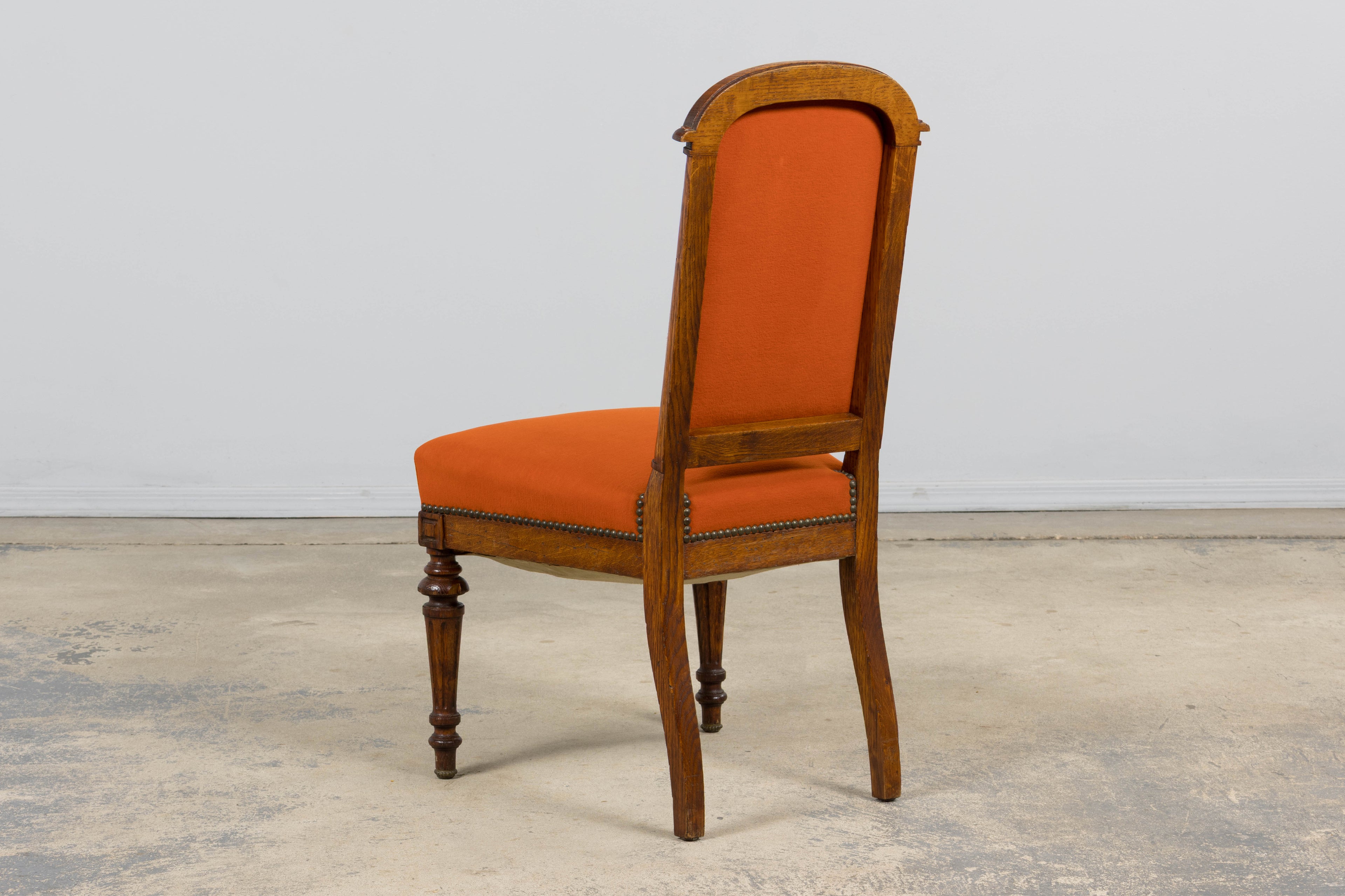 Antique French Napoleon III Style Oak Dining Chairs - Set of 12