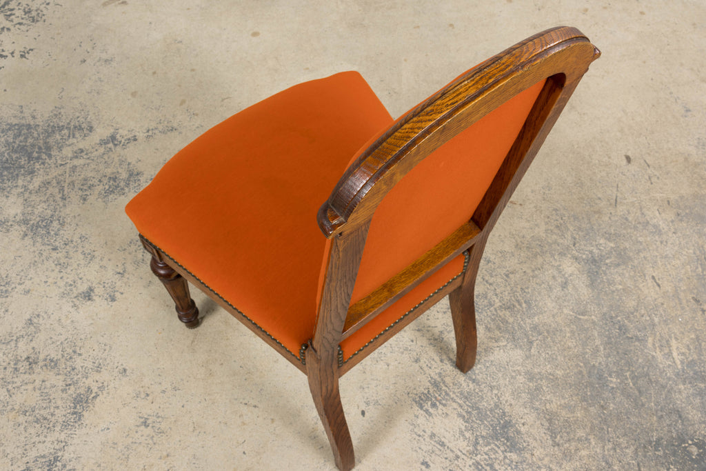 Antique French Napoleon III Style Oak Dining Chairs - Set of 12