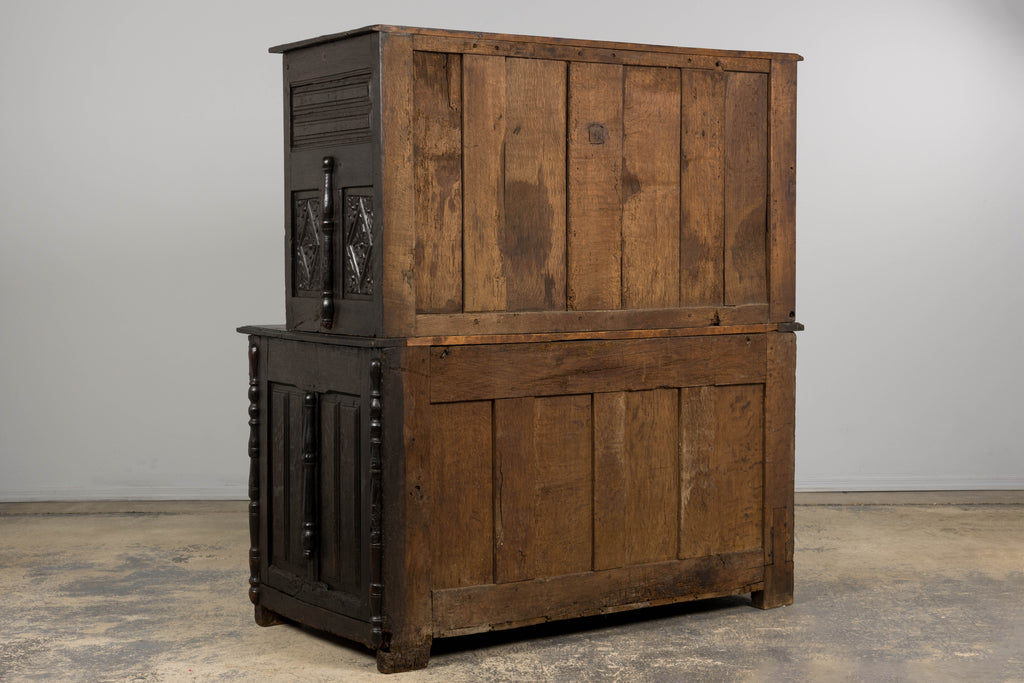 ON HOLD 18th Century French Renaissance Carved Oak Cupboard Buffet