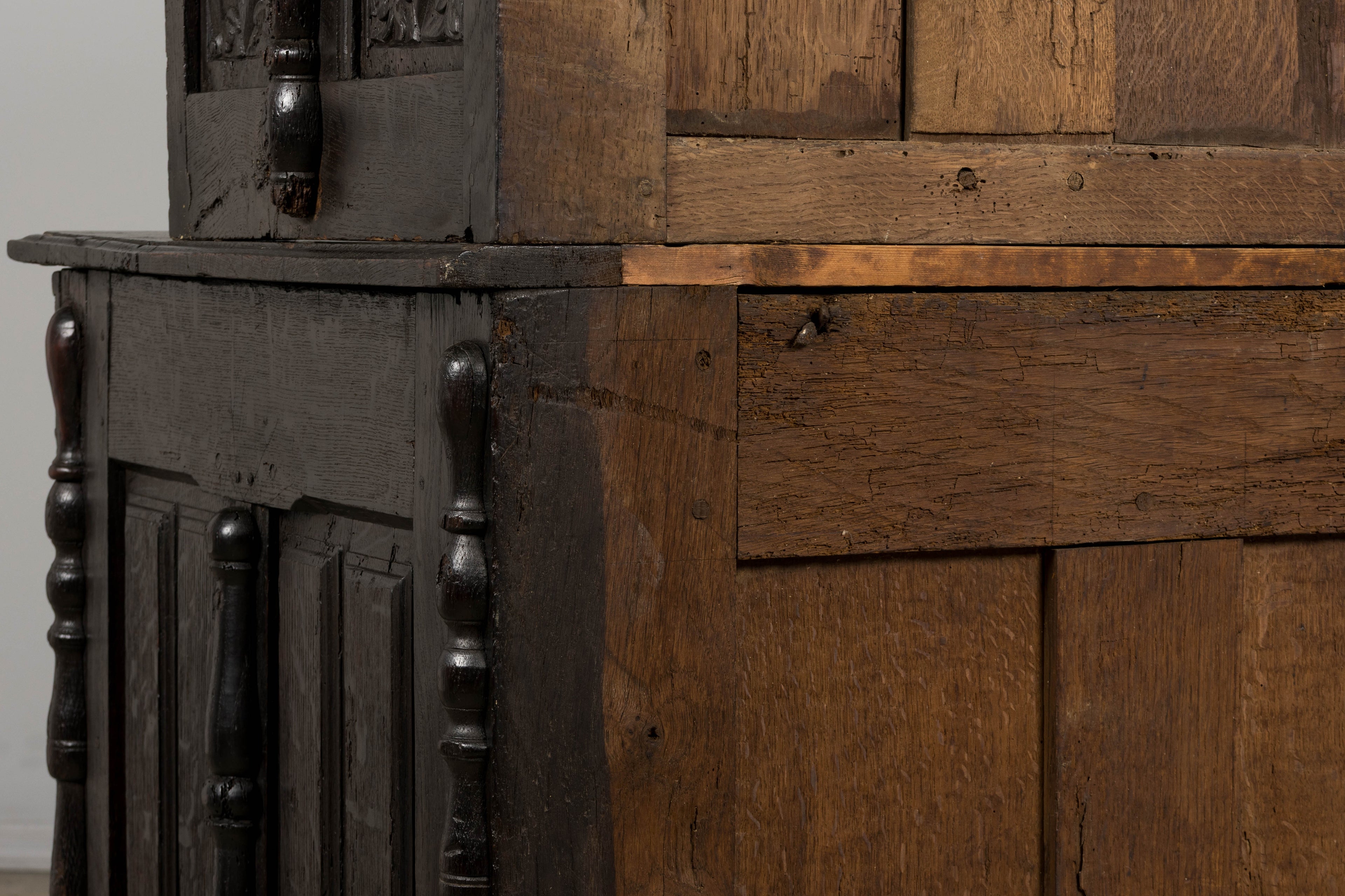 ON HOLD 18th Century French Renaissance Carved Oak Cupboard Buffet
