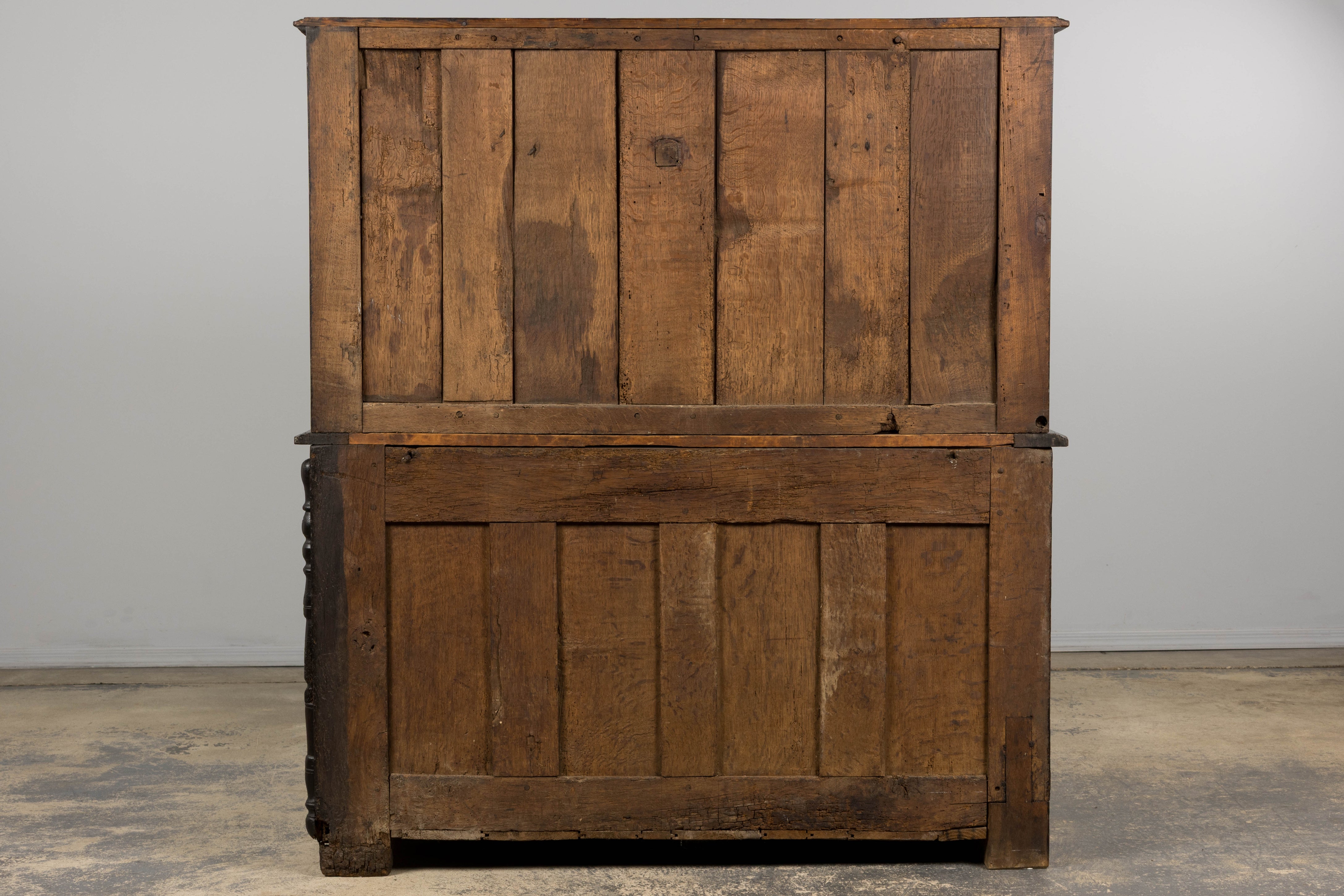 18th Century French Renaissance Carved Oak Cupboard Buffet