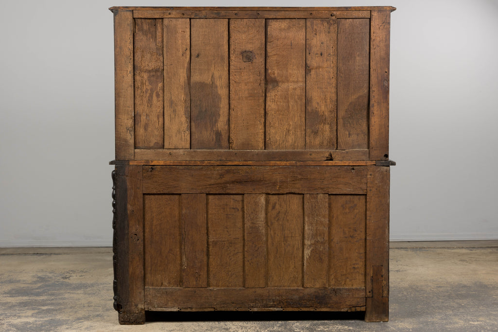 ON HOLD 18th Century French Renaissance Carved Oak Cupboard Buffet