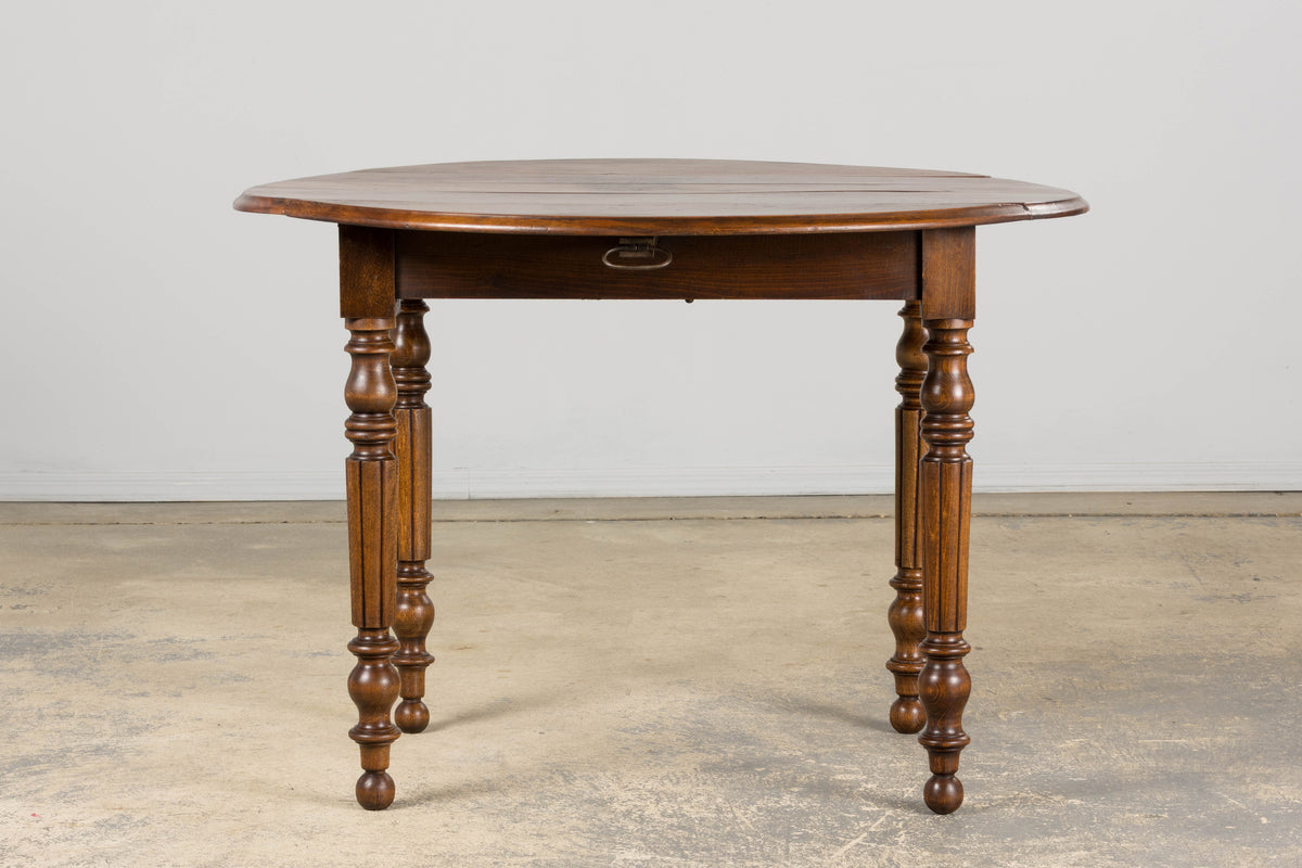Antique Country French Provincial Maple Drop Leaf Table