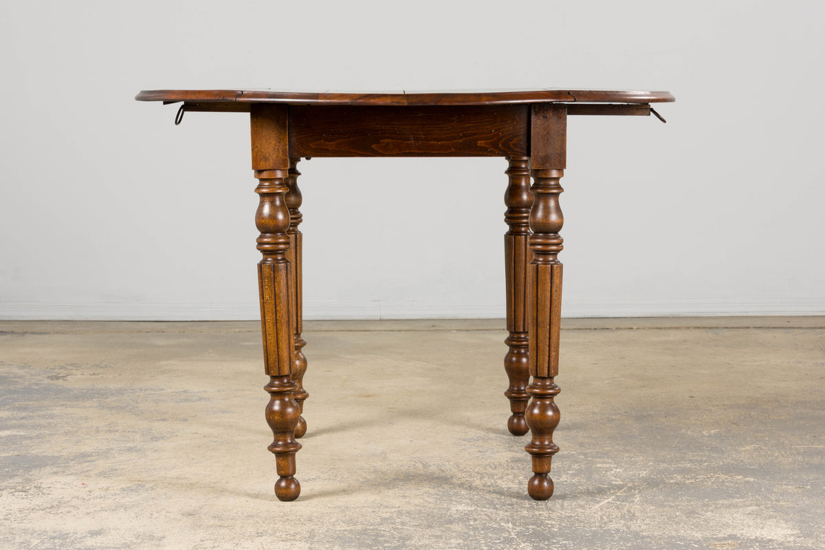 Antique Country French Provincial Maple Drop Leaf Table