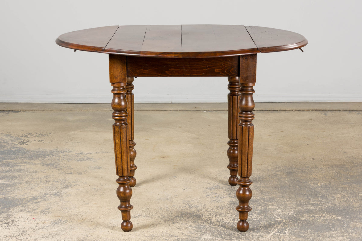 Antique Country French Provincial Maple Drop Leaf Table