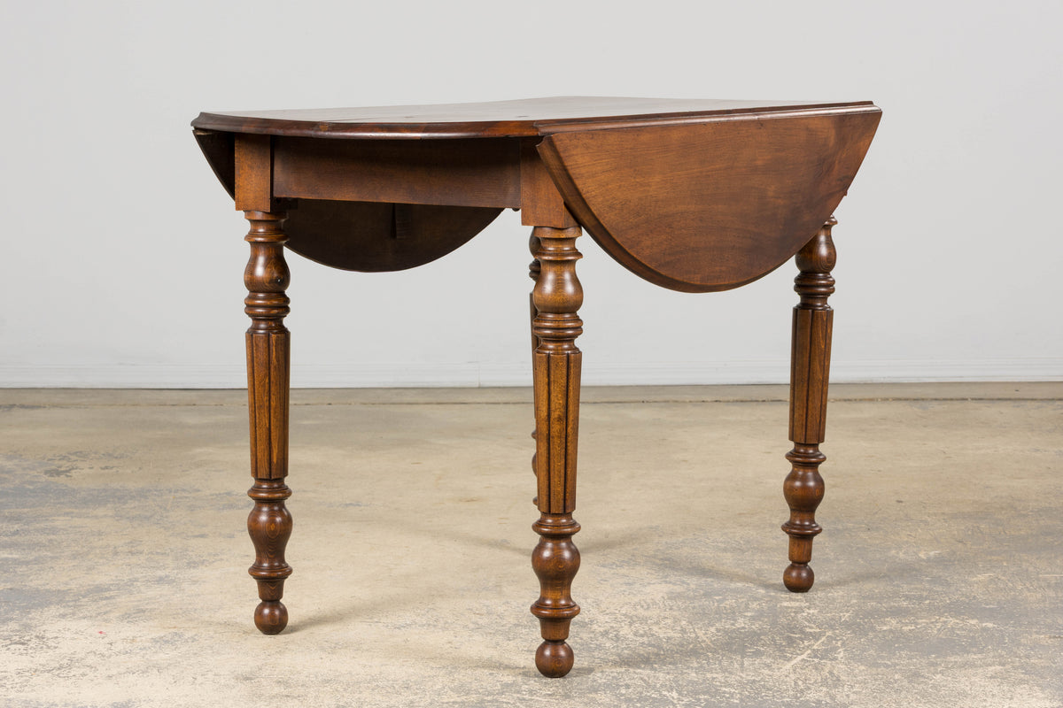 Antique Country French Provincial Maple Drop Leaf Table