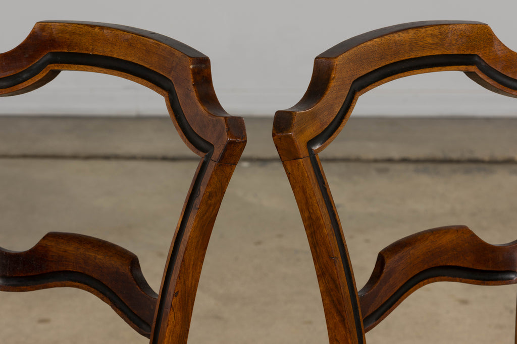 19th Century French Napoleon III Walnut Side Chairs W/ Cane Seats - A Pair