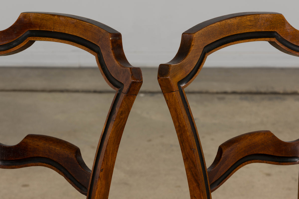 19th Century French Napoleon III Walnut Side Chairs W/ Cane Seats - A Pair