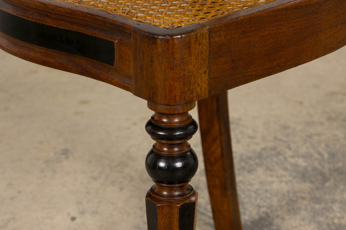 19th Century French Napoleon III Walnut Side Chairs W/ Cane Seats - A Pair