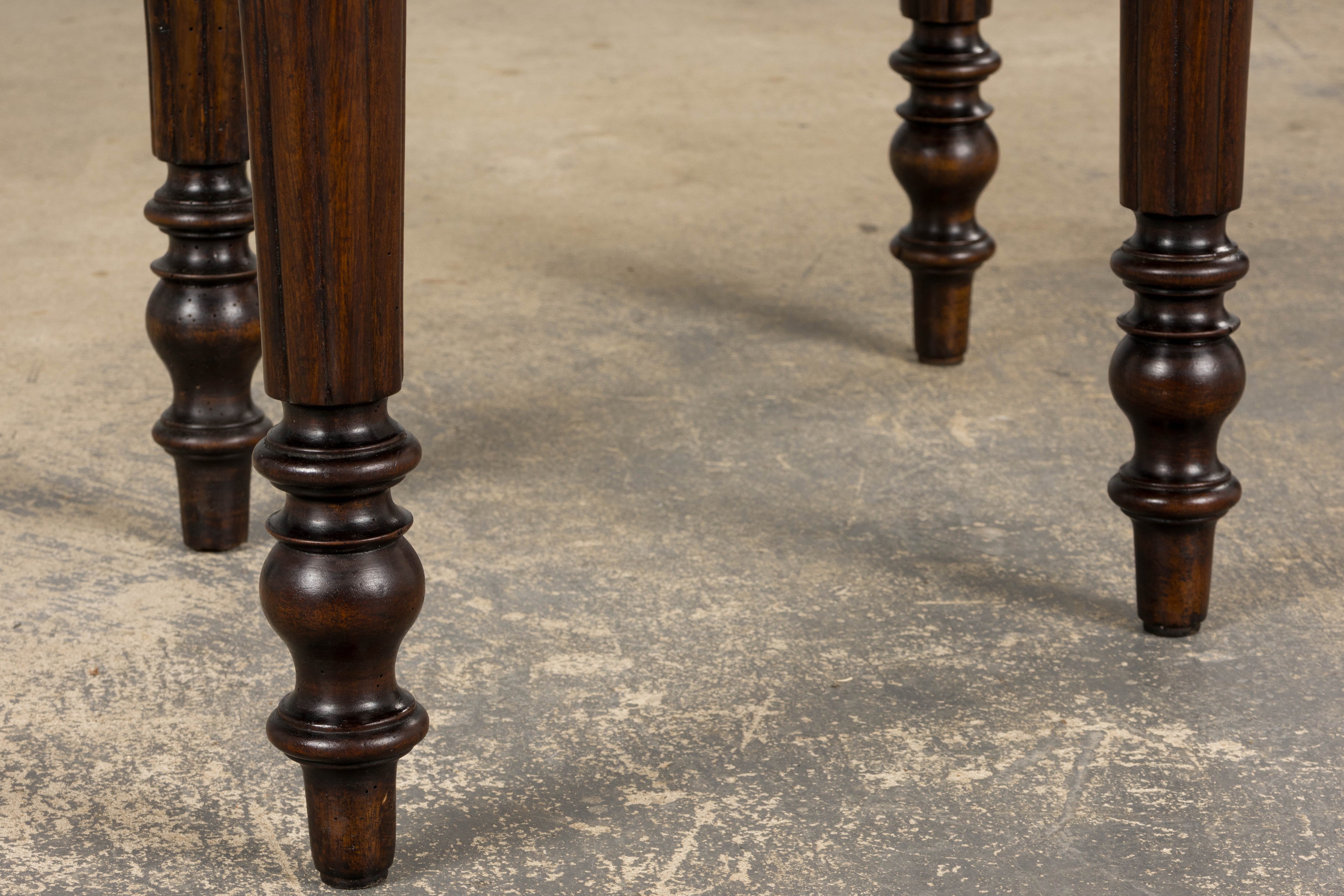 19th Century French Louis Philippe Style Demilune Walnut Folding Console Table