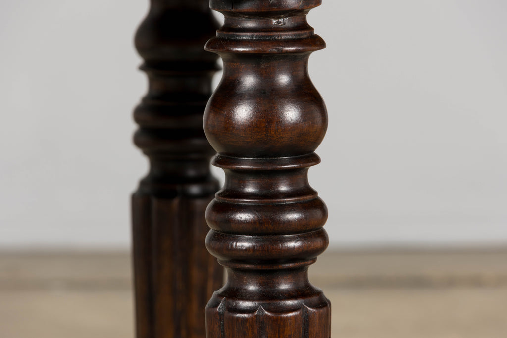 19th Century French Louis Philippe Style Demilune Walnut Folding Console Table