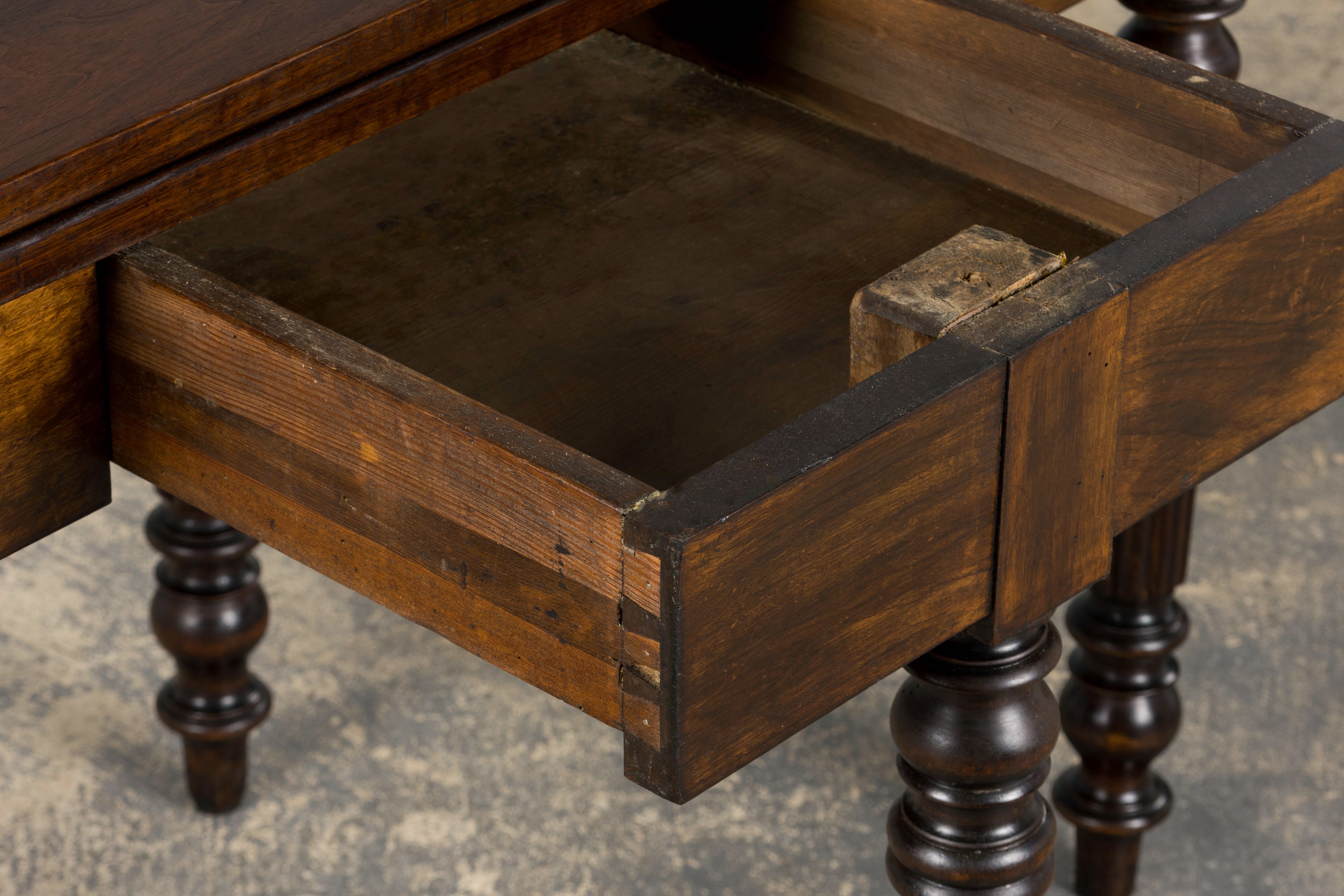 19th Century French Louis Philippe Style Demilune Walnut Folding Console Table