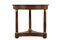 19th Century French Empire Style Walnut Pedestal Center Table with Marble Top