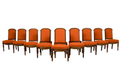 Antique French Napoleon III Style Oak Dining Chairs - Set of 12