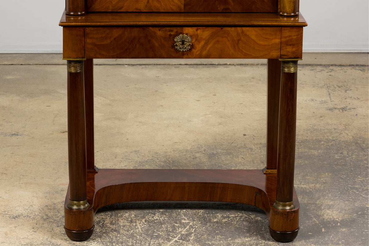 Early 19th Century French Empire Mahogany Secretary W/ Mirror