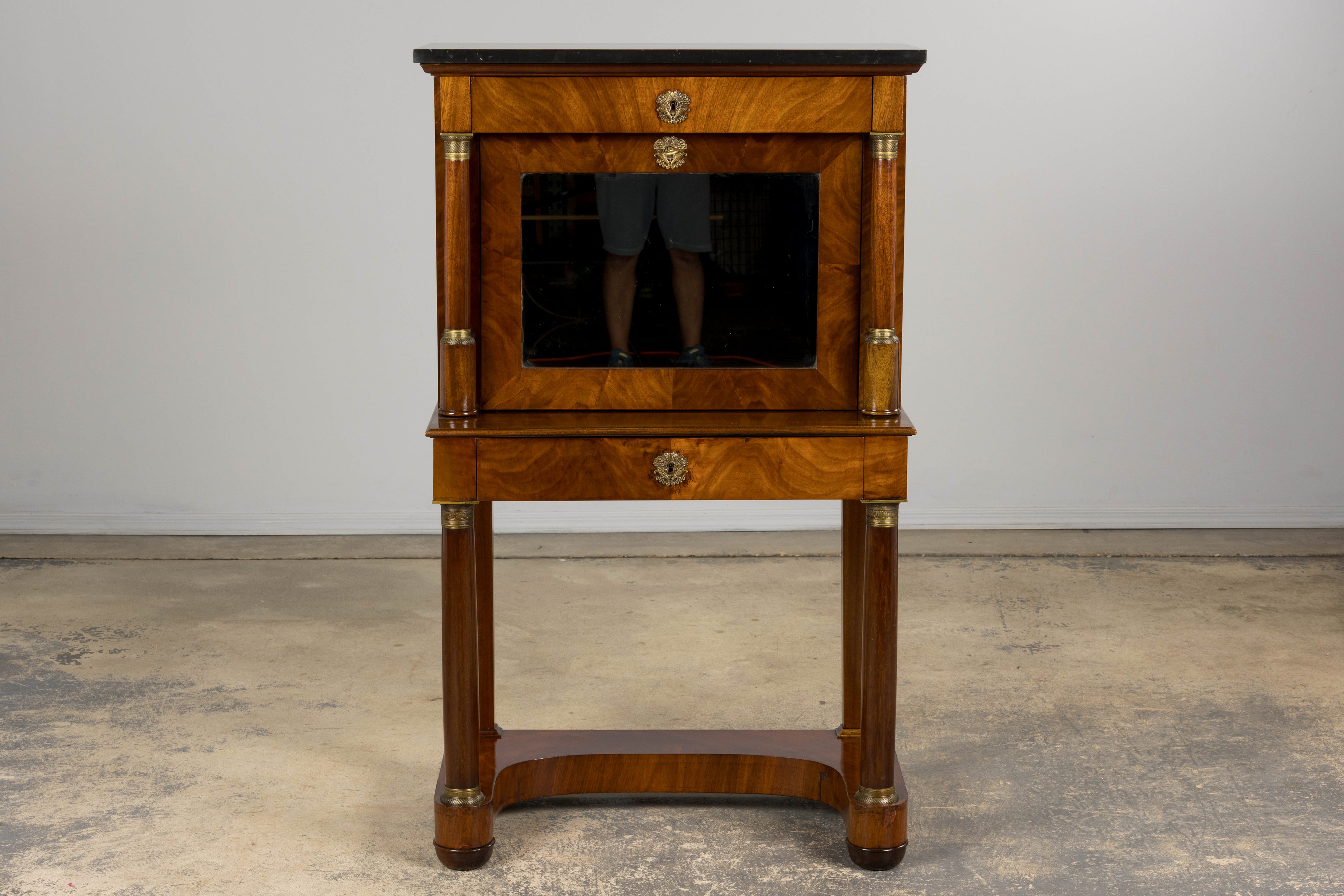 Early 19th Century French Empire Mahogany Secretary W/ Mirror