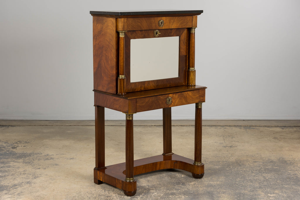 Early 19th Century French Empire Mahogany Secretary W/ Mirror