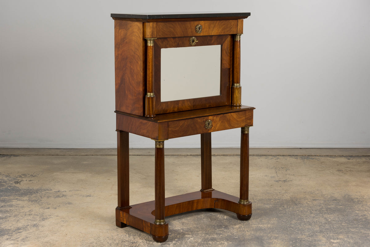 Early 19th Century French Empire Mahogany Secretary W/ Mirror
