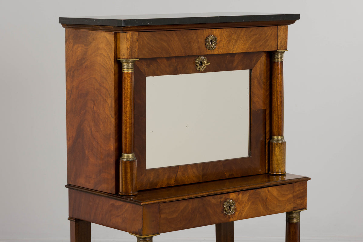 Early 19th Century French Empire Mahogany Secretary W/ Mirror
