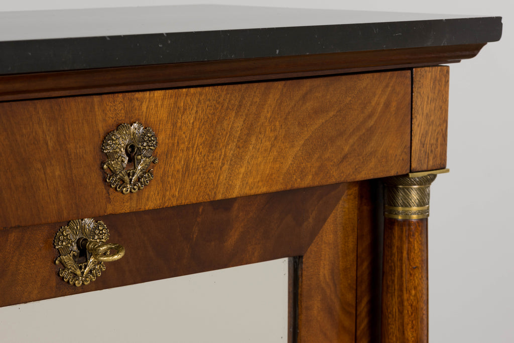 Early 19th Century French Empire Mahogany Secretary W/ Mirror