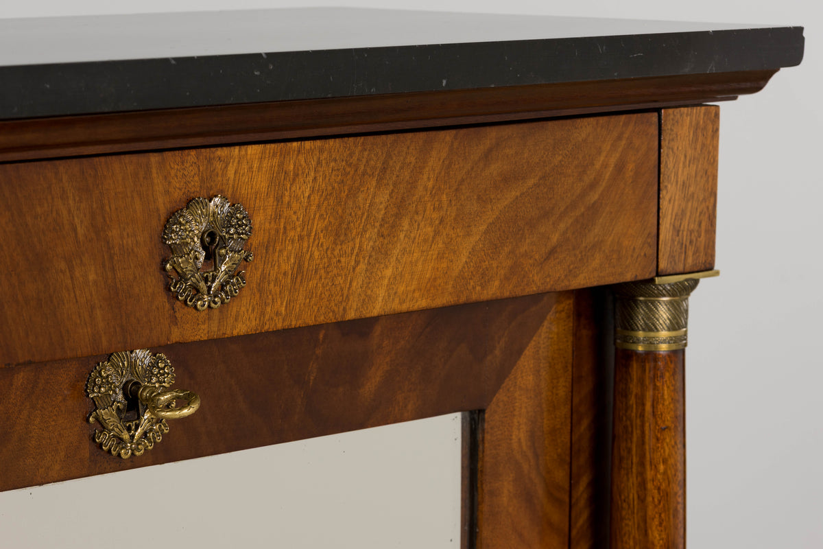Early 19th Century French Empire Mahogany Secretary W/ Mirror