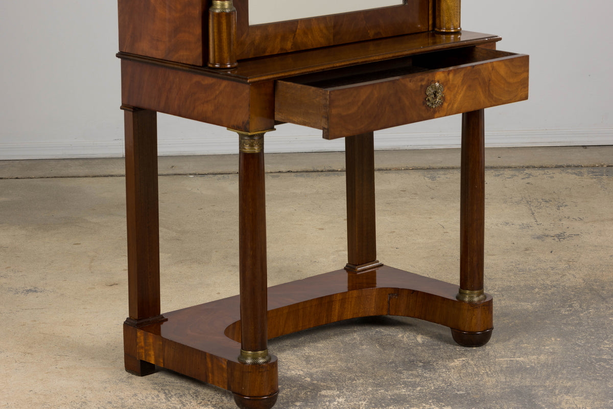 Early 19th Century French Empire Mahogany Secretary W/ Mirror