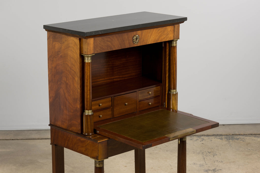Early 19th Century French Empire Mahogany Secretary W/ Mirror