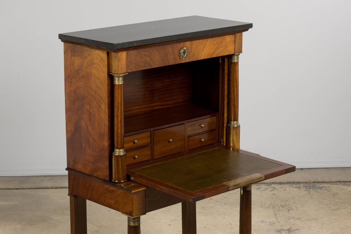 Early 19th Century French Empire Mahogany Secretary W/ Mirror