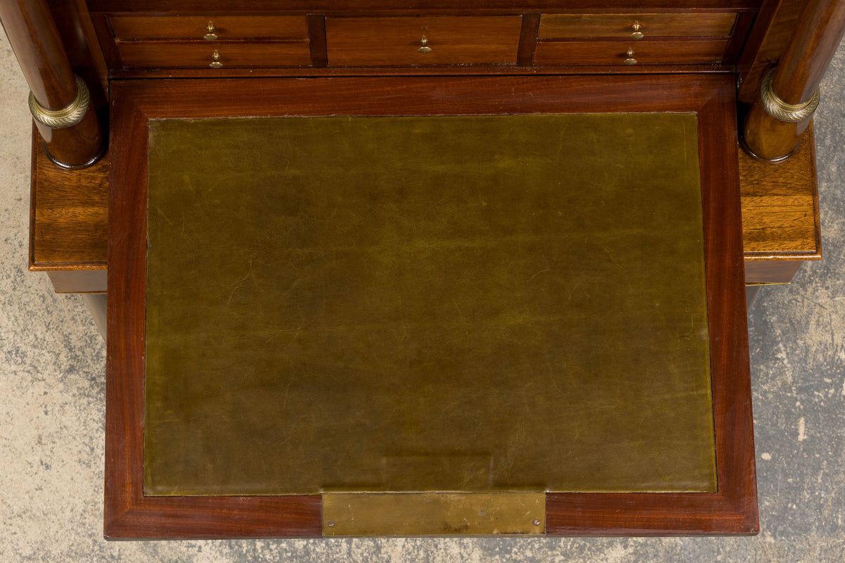 Early 19th Century French Empire Mahogany Secretary W/ Mirror