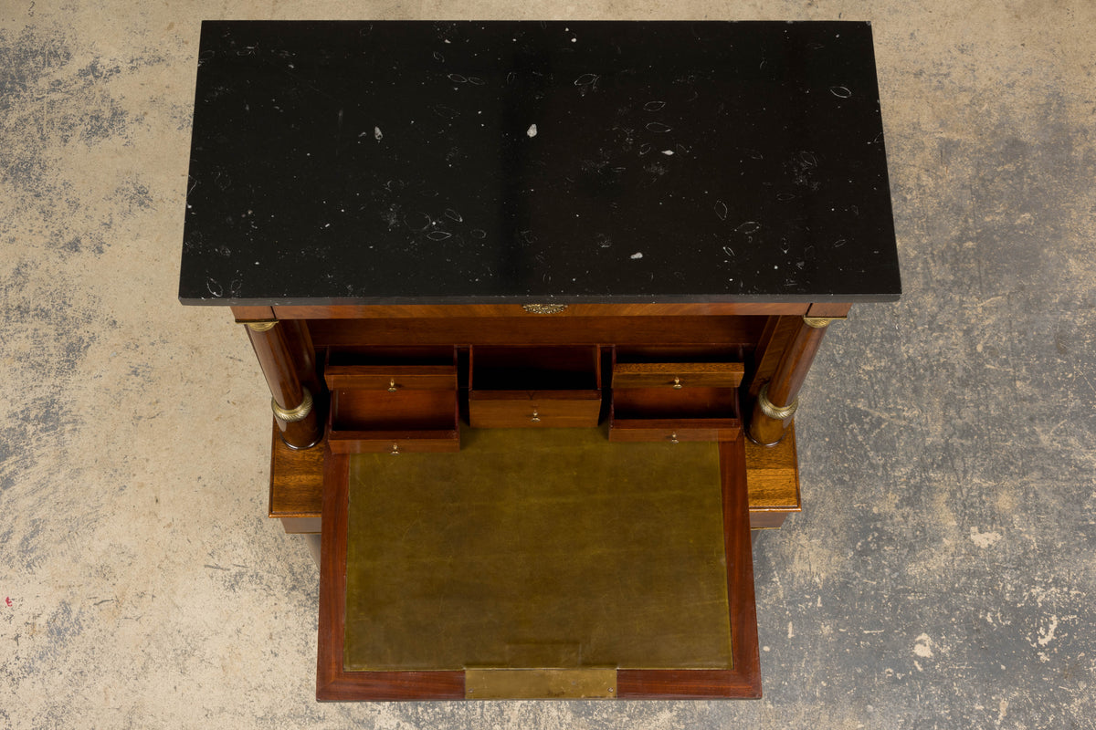 Early 19th Century French Empire Mahogany Secretary W/ Mirror
