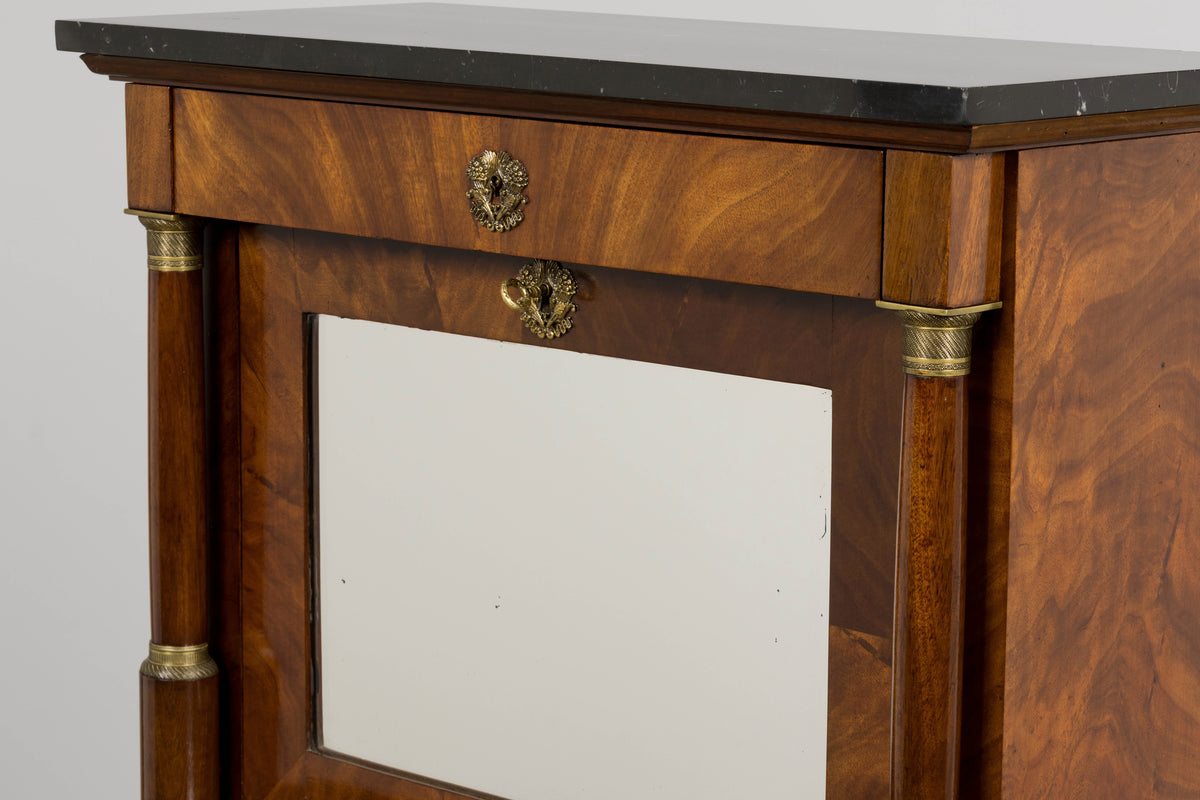 Early 19th Century French Empire Mahogany Secretary W/ Mirror