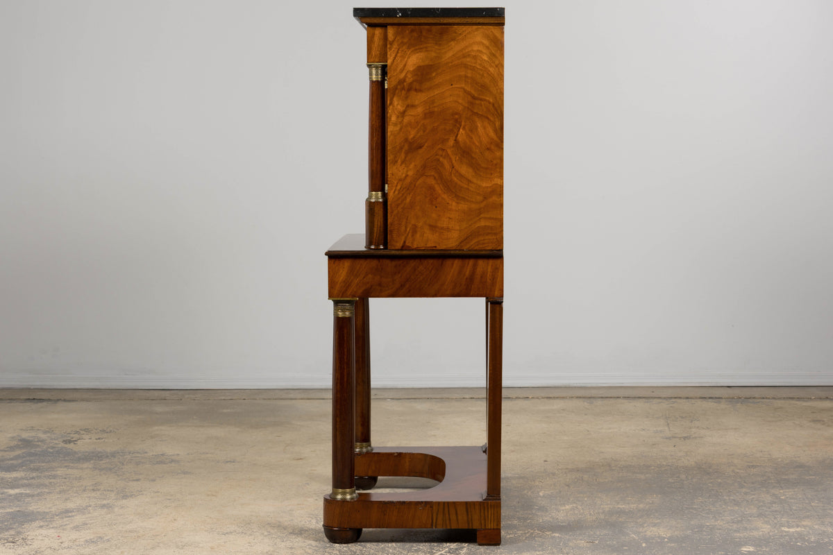 Early 19th Century French Empire Mahogany Secretary W/ Mirror