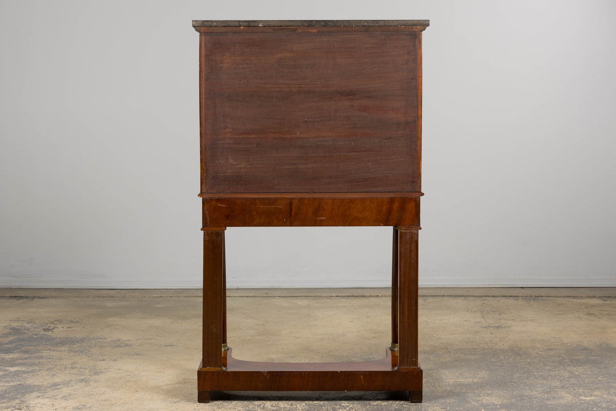 Early 19th Century French Empire Mahogany Secretary W/ Mirror