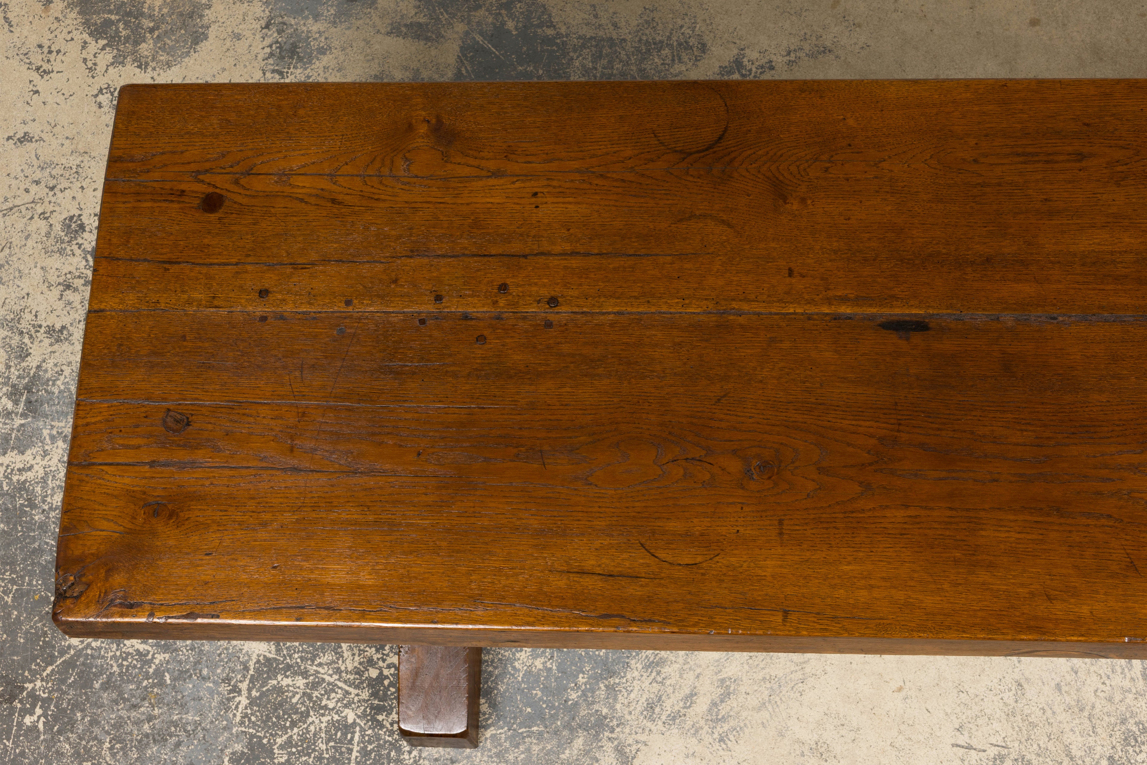 18th Century French Monastery Oak Trestle Dining Table