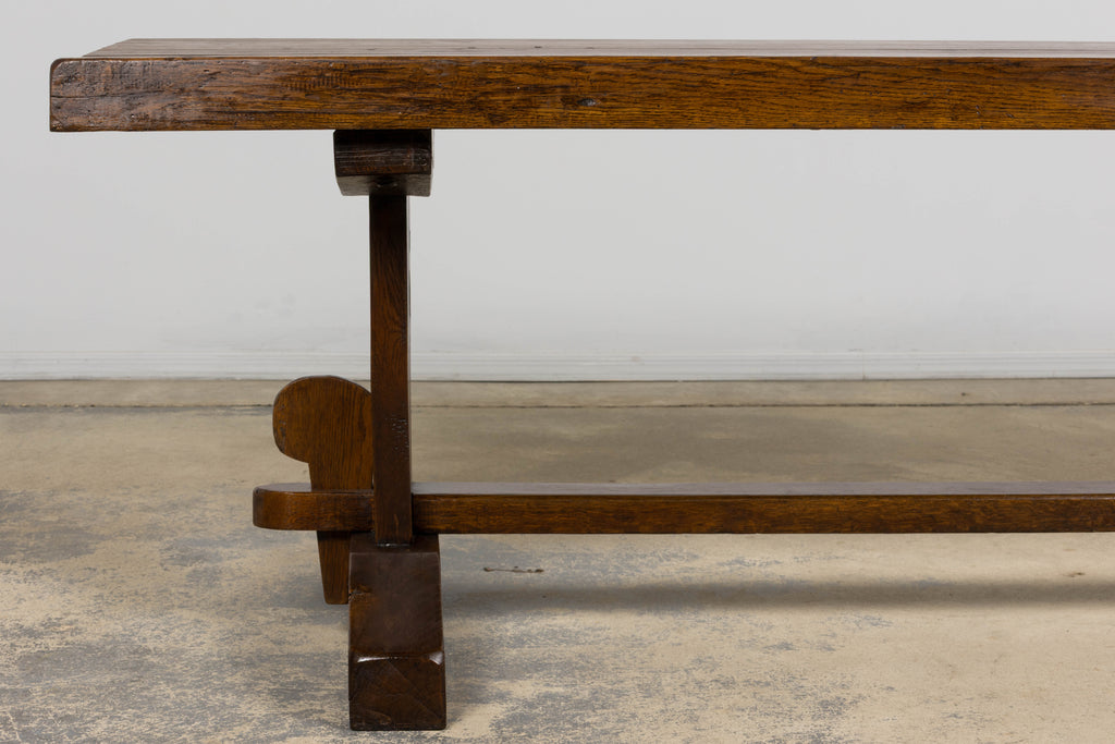 18th Century French Monastery Oak Trestle Dining Table